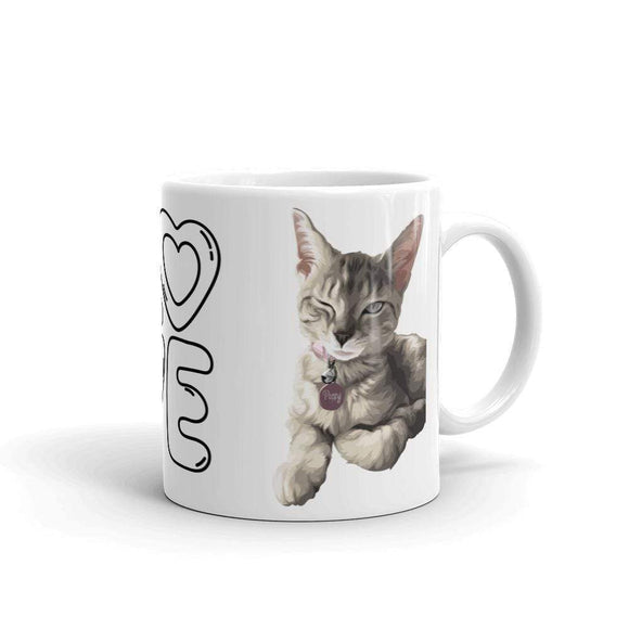 Art Your Cat YOUR CAT - White Glossy Mug
