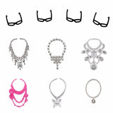 32 Item/Set Doll Accessories =10 Pcs Doll Clothes Dress +4 Glasses +6 Plastic Necklace +2 Handbag +10 Pairs Shoes for Barbie doll Hot Trending Deal 