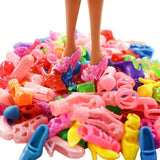 32 Item/Set Doll Accessories =10 Pcs Doll Clothes Dress +4 Glasses +6 Plastic Necklace +2 Handbag +10 Pairs Shoes for Barbie doll Hot Trending Deal 