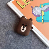 Cartoon AirPods Case, Protective Silicone Cover and Skin for Apple Airpods Charging Case Hot Trending Deal Brown bear 