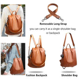 Handbag, Shoulder Bag, Sling Bag, Satchel Bag, Tote Bag and Crossbody Bags For Women - 3 Way Anti-Theft Women's Waterproof Backpack -Brown - Shopptique