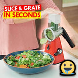 Multifunctional Rotary Mandoline Slicer Grinder,Vegetable Chopper,Nut Cheese Shredder,Cabbage Veggie Cutter with Round Graters Kitchen Chopping Tool - Multi-Function Vegetable Cutter & Slicer -Red - Shopptique