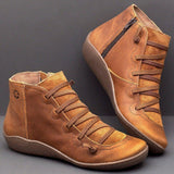 New Arch Support Leather Boots Hot Trending Deal US 4.5/ UK 2.5/ EU 35 Brow 