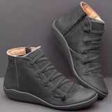 New Arch Support Leather Boots Hot Trending Deal US 4.5/ UK 2.5/ EU 35 Gray 