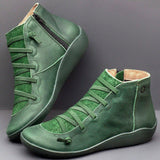 New Arch Support Leather Boots Hot Trending Deal US 4.5/ UK 2.5/ EU 35 Green 