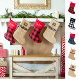 Personalized Christmas Stockings - Burlap, Plaid & Buffalo Check