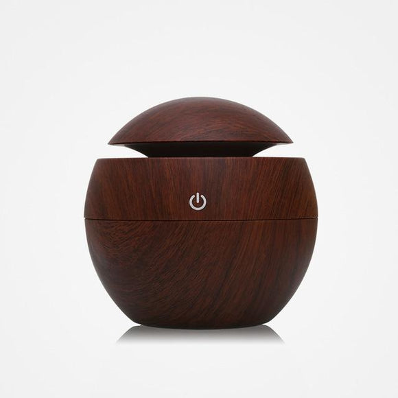 USB Aroma Essential Oil Diffuser Ultrasonic Cool Mist Humidifier Air Purifier 7 Color Change LED Night Light for Office Home Hot Trending Deal Dark Wood 